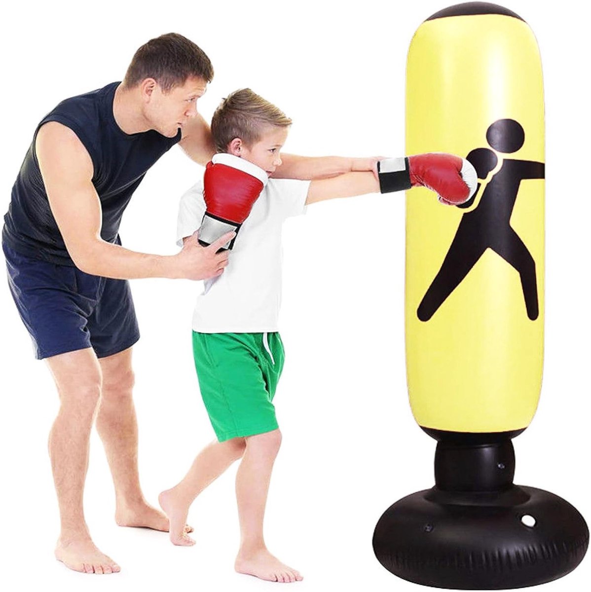 Vrijstaande Stootzak voor Kinderen en Volwassenen, Gevuld Bokszak van 160 cm voor Boksen en Kickboksen, Ideaal voor Training en Fitness