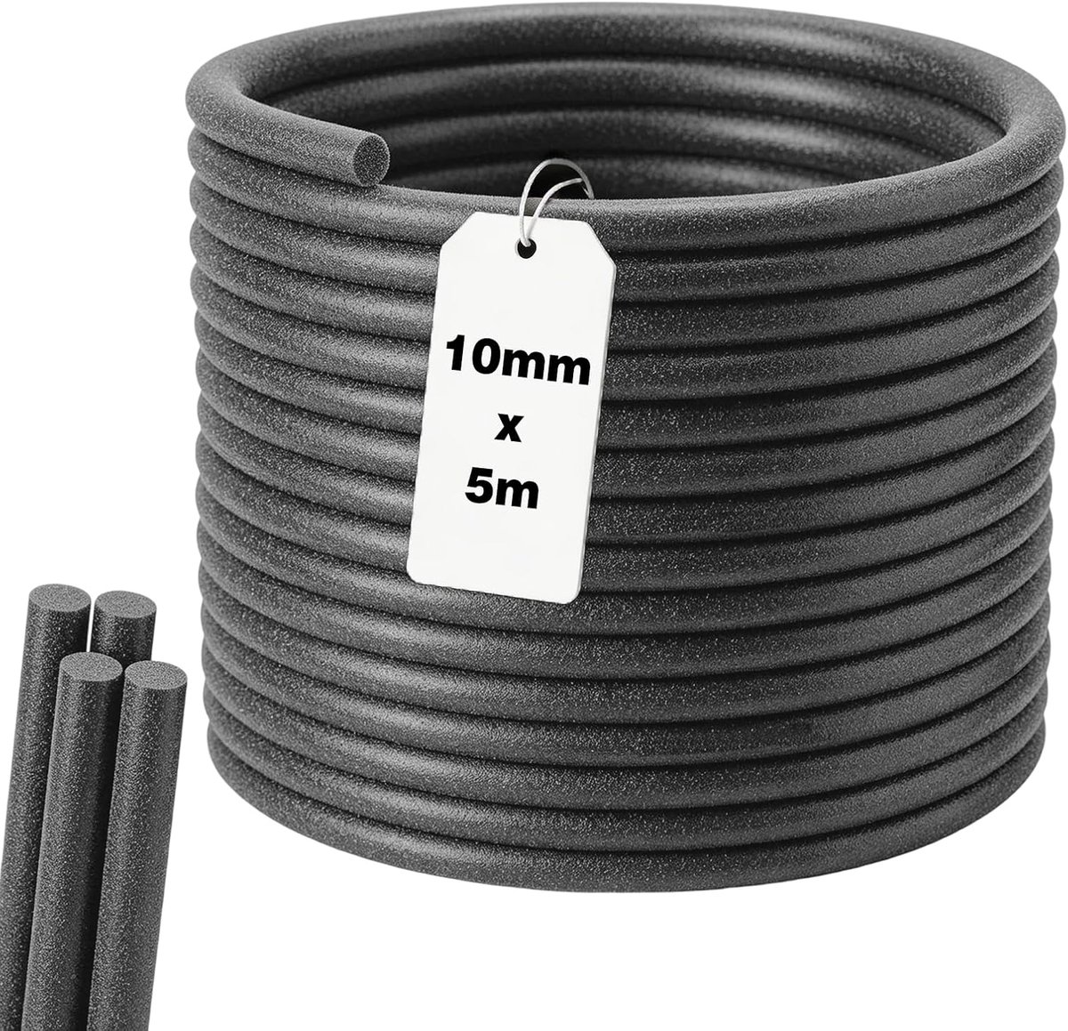 SnelShoppen - 5 m Joint Filling Profile Ø 10 mm PE Rond Koord | Waterdicht, Verouderingsbestendig Vulkoord voor Voegen bij Muren, Deuren, Ramen en Pla