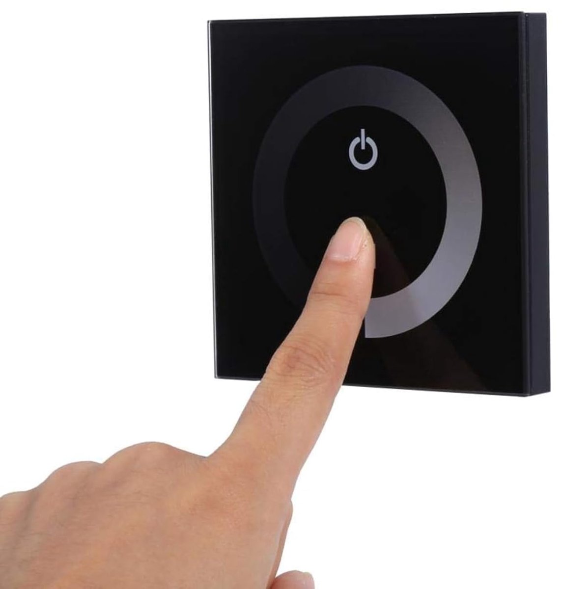 SnelShoppen - LED Dimmer Wand Touch Panel 12V-24V Zwart - Stevige Wandcontroller voor LED Verlichting - Helderheid Instelbaar - Modern Design voor Hui