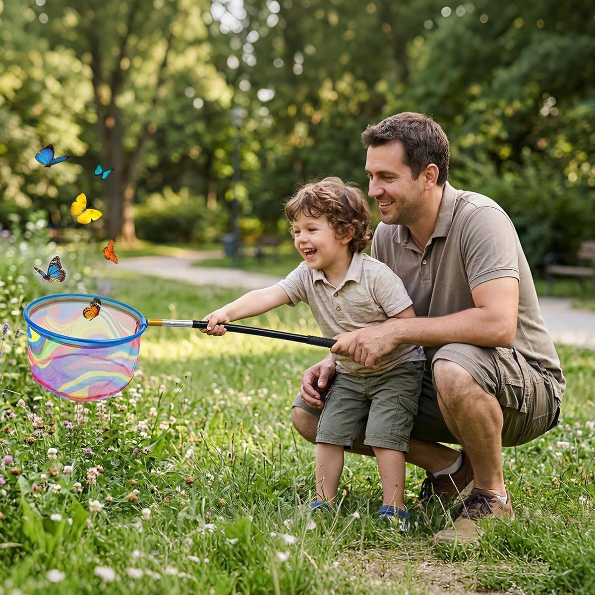 Telescopisch schepnet voor kinderen - 41 tot 148 cm - Telescoop Schepnet - vlindernet - Zwembad Schepnet - Vijver Schepnet - Uitschuifbaar Visnet - Landingsnet - Buiten speelgoed - Visnetje/schepnetje/vlindernetje - voor stranden, vijvers, tuinen – foto 6