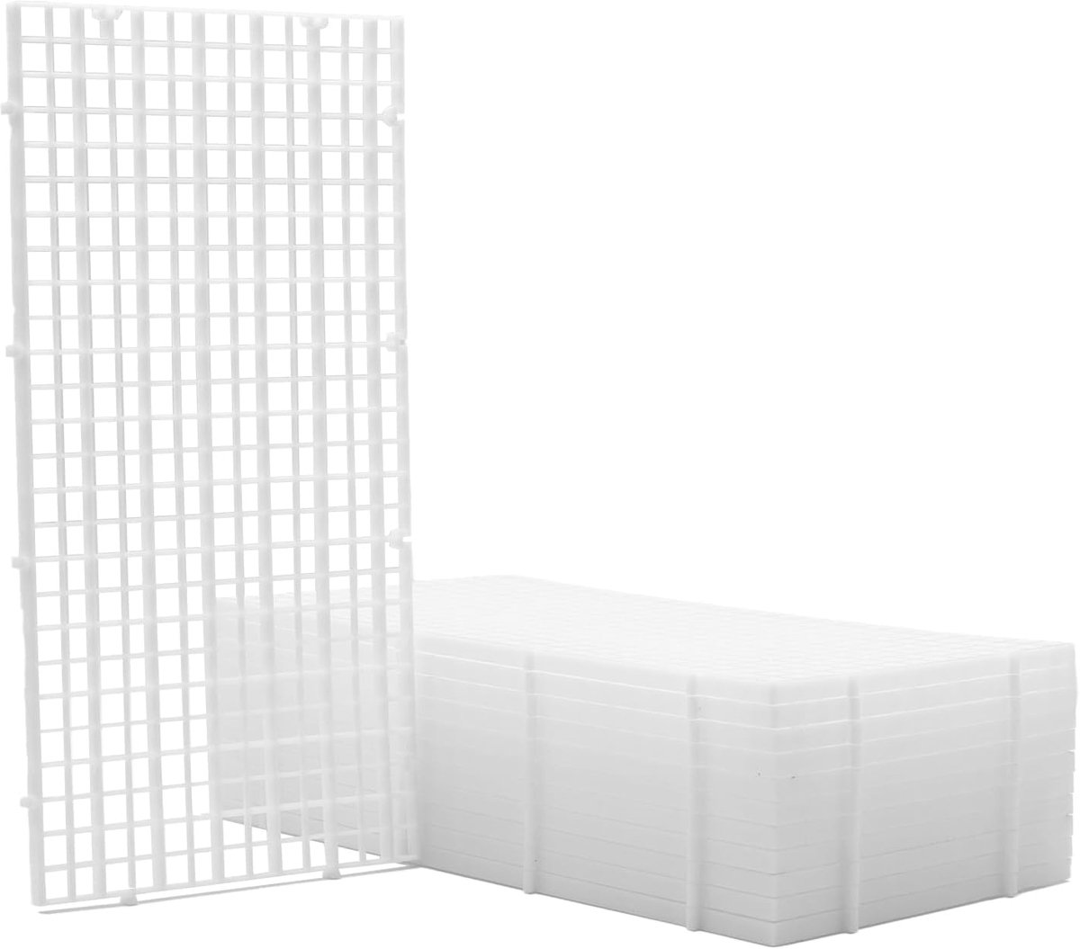 SnelShoppen - 12 Stuks 15 x 30 cm Plastic Aquarium Graten, Scheidingswanden voor Aquarium, Voor Filteren en Beschermen van Bodem, Wit, Voor Zoet en Zo