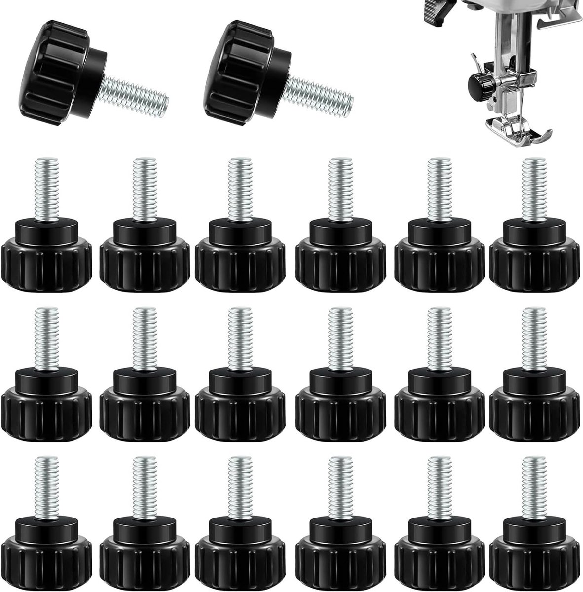 20 stuks M4 x 10 mm gekartelde schroeven van koolstofstaal voor machines, meubels en doe-het-zelf projecten, stevige ronde greepbouten met schroefdraad