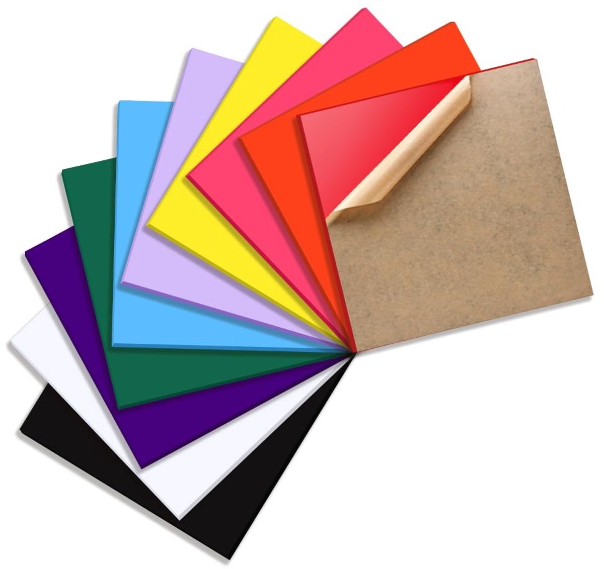 Set van 10 Kleurrijke Acrylaatplaten 20 x 20 cm, 3 mm Dikte, Geschikt voor Lasergraveren, Knutselen en DIY Projecten