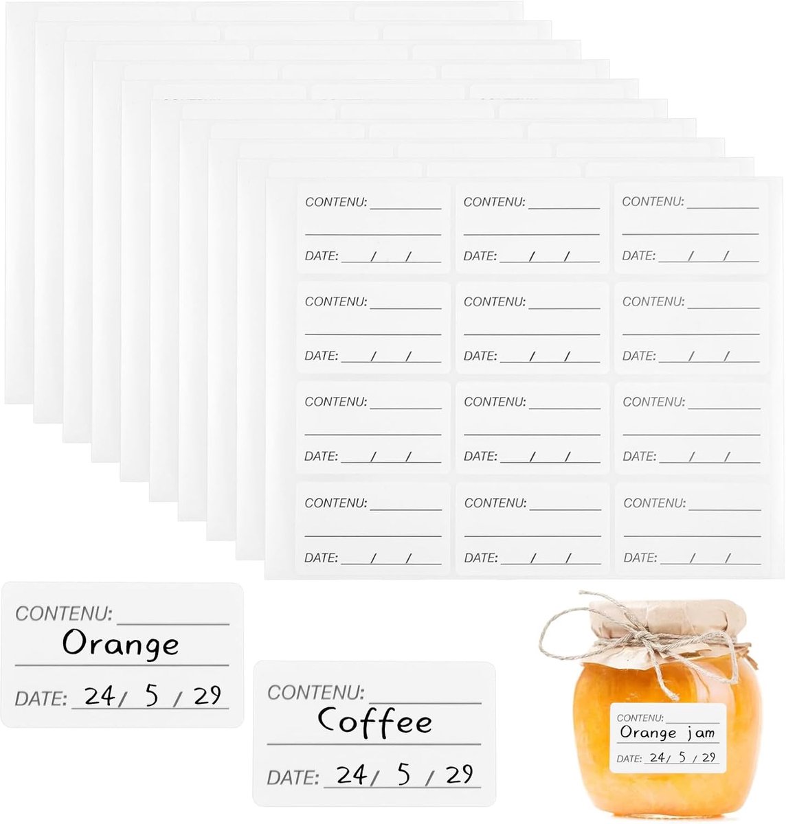 SnelShoppen - Pack van 300 Vrieslabels 5x3 cm - Zelfklevende Labels voor Vriezer - Verwijderbare Stickers voor Potten, Keuken, Kantoor en Creatief Geb