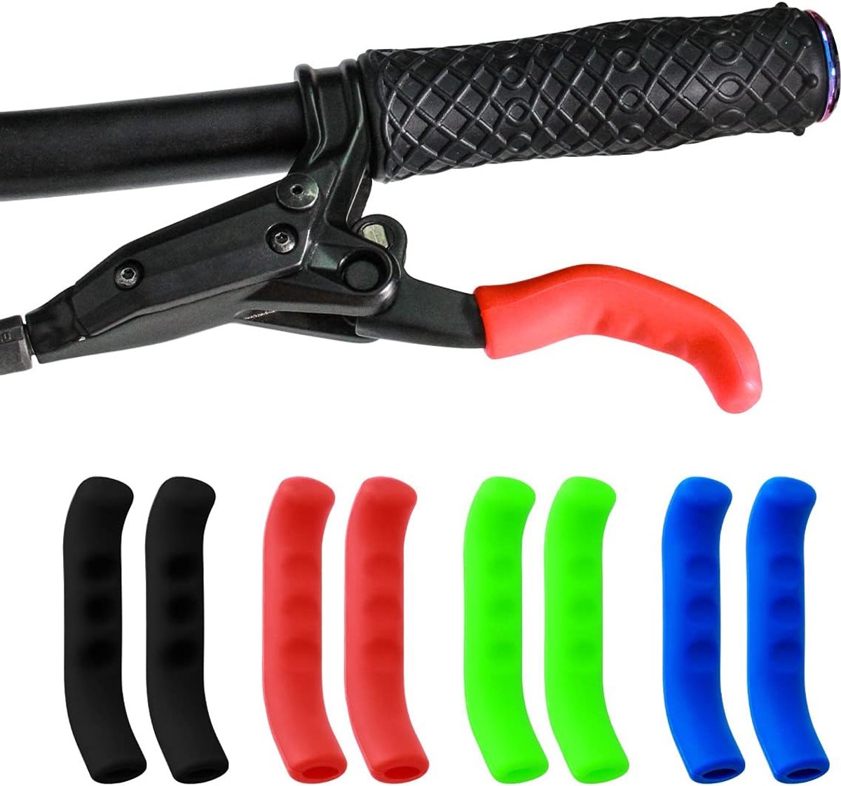 SnelShoppen - Fietshandgreep Beschermhoes - Anti-Slip Brake Lever Silicone Cover voor Fiets/MTB/BMX - Zwart - Duurzaam en Lichtgewicht