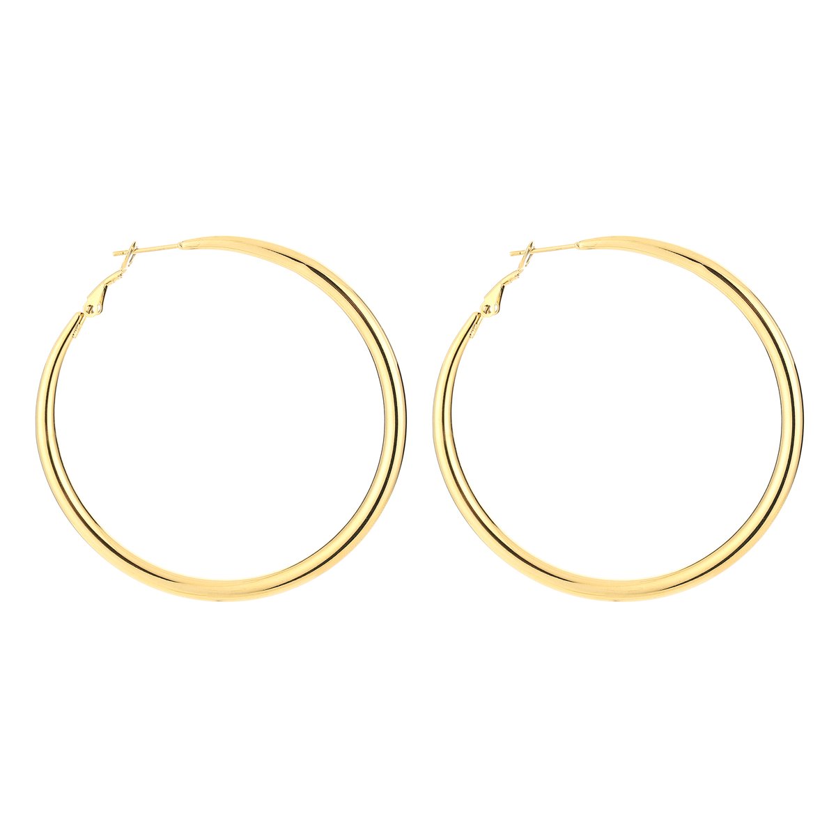 Stainless Steel Klassieke XL Basic Hoops (60mm) – Grote & Elegante Oorringen – RVS - Goud