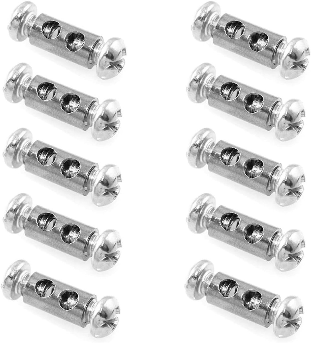 SnelShoppen - Pack van 10 Kabel Clips, Draad Klemmen met Schroef Eindkap, Geschikt voor Stalen Kabels en Draad Touwen, Gemaakt van Robuust Dubbelzijdi