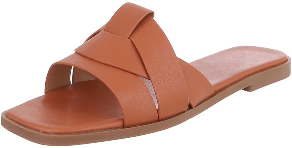 Dames slippers - gekruiste bandjes - instapmodel Mt:36