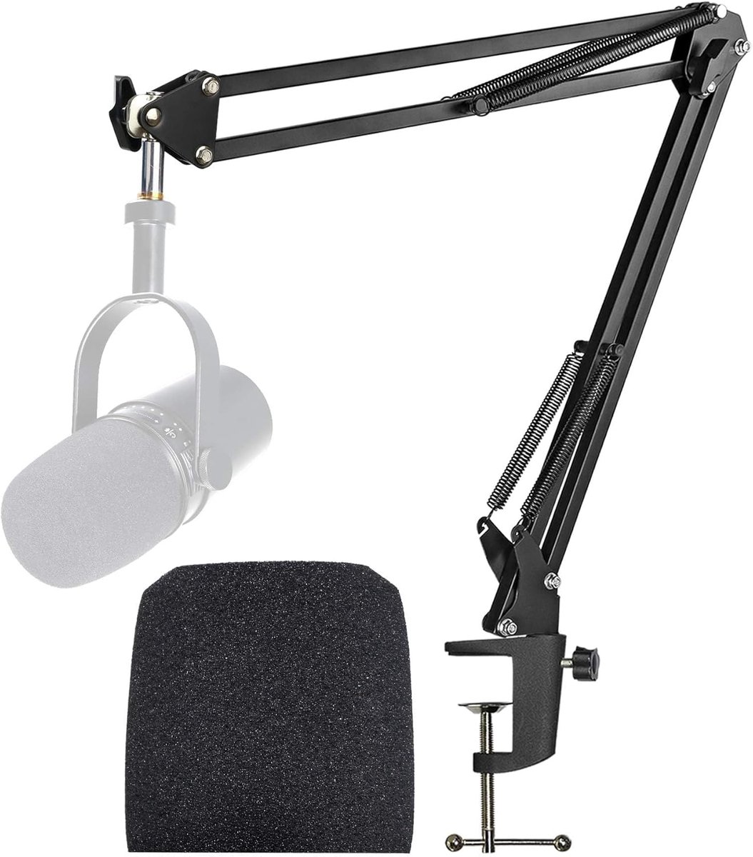 SnelShoppen - MV7 MV7+ Microfoonstatief met Schuim Windscherm voor Verbeterde Geluidskwaliteit - Ideaal voor Podcasting, Streaming en Opnames