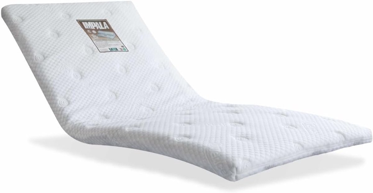 SnelShoppen - Luxe Impala Latex Topper 90 x 220 cm - Natuurrubber - Medium Hard - Tencel Ticking - 7 cm Dikte - Comfortabele Matras Topper voor Optima