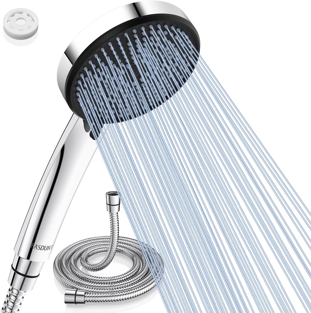 SnelShoppen - Douchekop met 5 Stralen en 2m Premium Slang - Waterbesparend, Comfortabel en Duurzaam - Ideaal voor Badkamer, Luxe Douche-ervaring