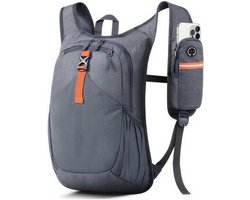 Kleine opvouwbare wandelrugzak van 15 liter voor dames en heren, lichtgewicht trekkingrugzak voor outdoor, kamperen en reizen, grijs
