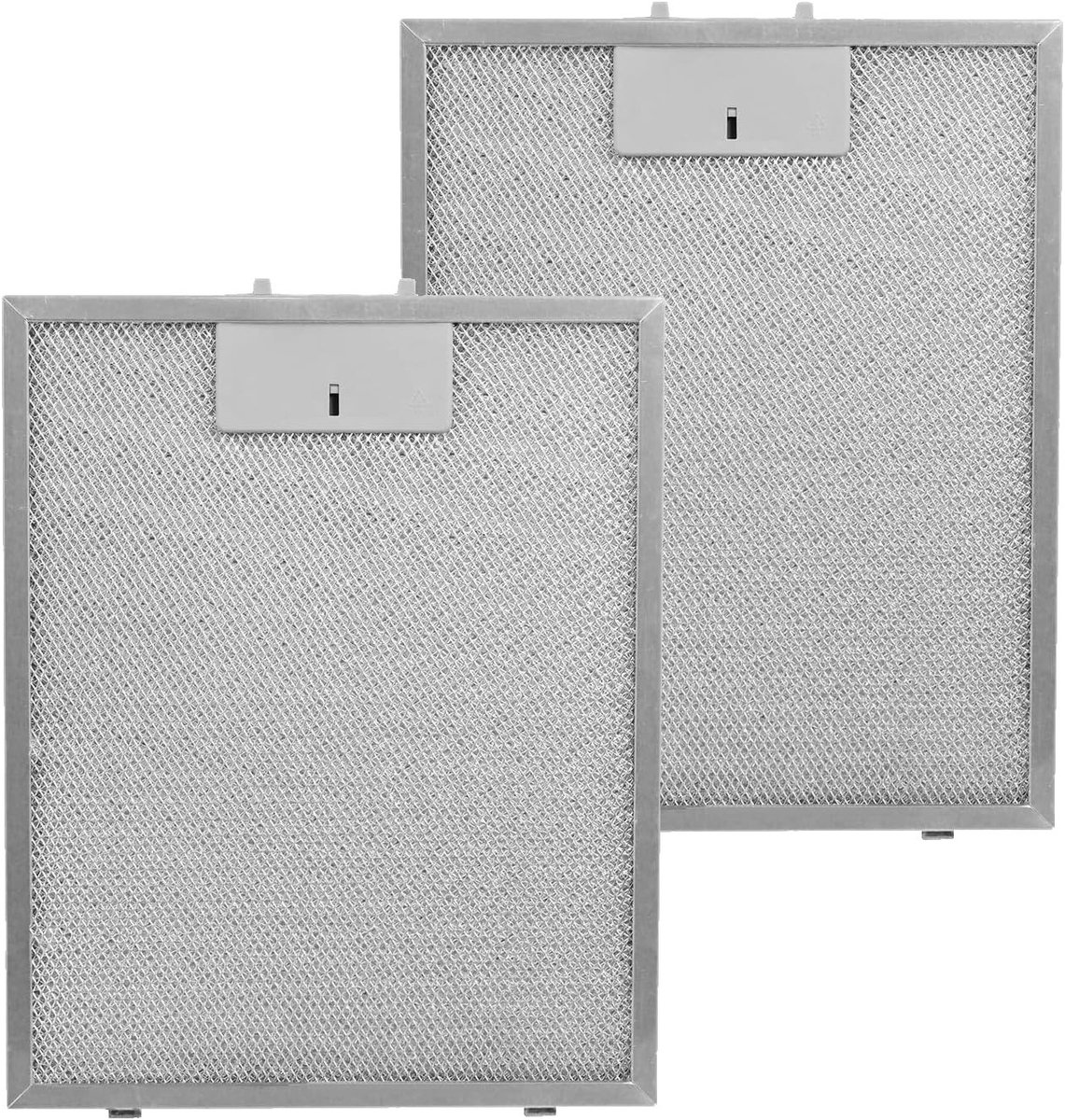 Set van 2 Vervangfilters voor Afzuigkap, Universele Aluminium Vetfilter, Metaalfilter voor Vet en Olie, Geschikt voor Diverse Modellen (298 x 239 x 9 mm)