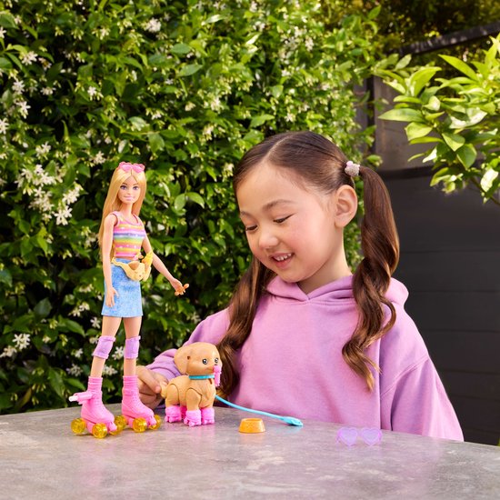 Barbie Pets Skaten en Rennen Pup - Blonde Pop met Puppy en Skates en Accessoires — afbeelding 5