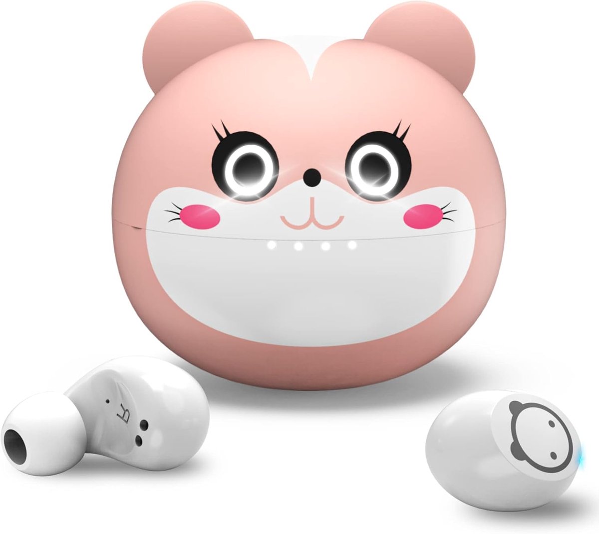 SnelShoppen - Draadloze Oordopjes voor Kinderen, Roze Bluetooth Hoofdtelefoon met Microfoon, Noise Cancelling, 36 Uur Speeltijd, IPX5 Waterdichte Spor