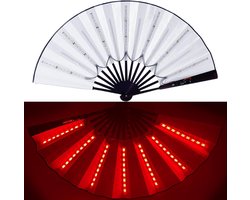 SnelShoppen - Vouwbare LED Ventilator - Draagbare Handventilator met LED Licht - Perfect voor Feest, Disco, Concerten, Festivals - Ideaal voor Mannen