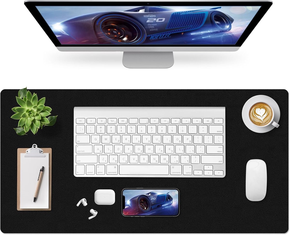 SnelShoppen - Desk Pad Zwart 80x40cm - Bureauonderlegger, Antislip, Duurzaam, Perfect voor Thuiswerk, Kantoor, Gaming, Schrijven en Studeren