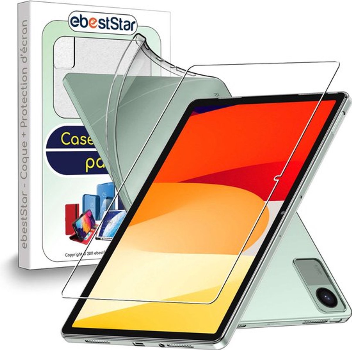 ebestStar - Hoes geschikt voor Xiaomi Redmi Pad SE, Back Cover, Beschermhoes anti-luchtbellen hoesje, Transparant + Gehard Glas