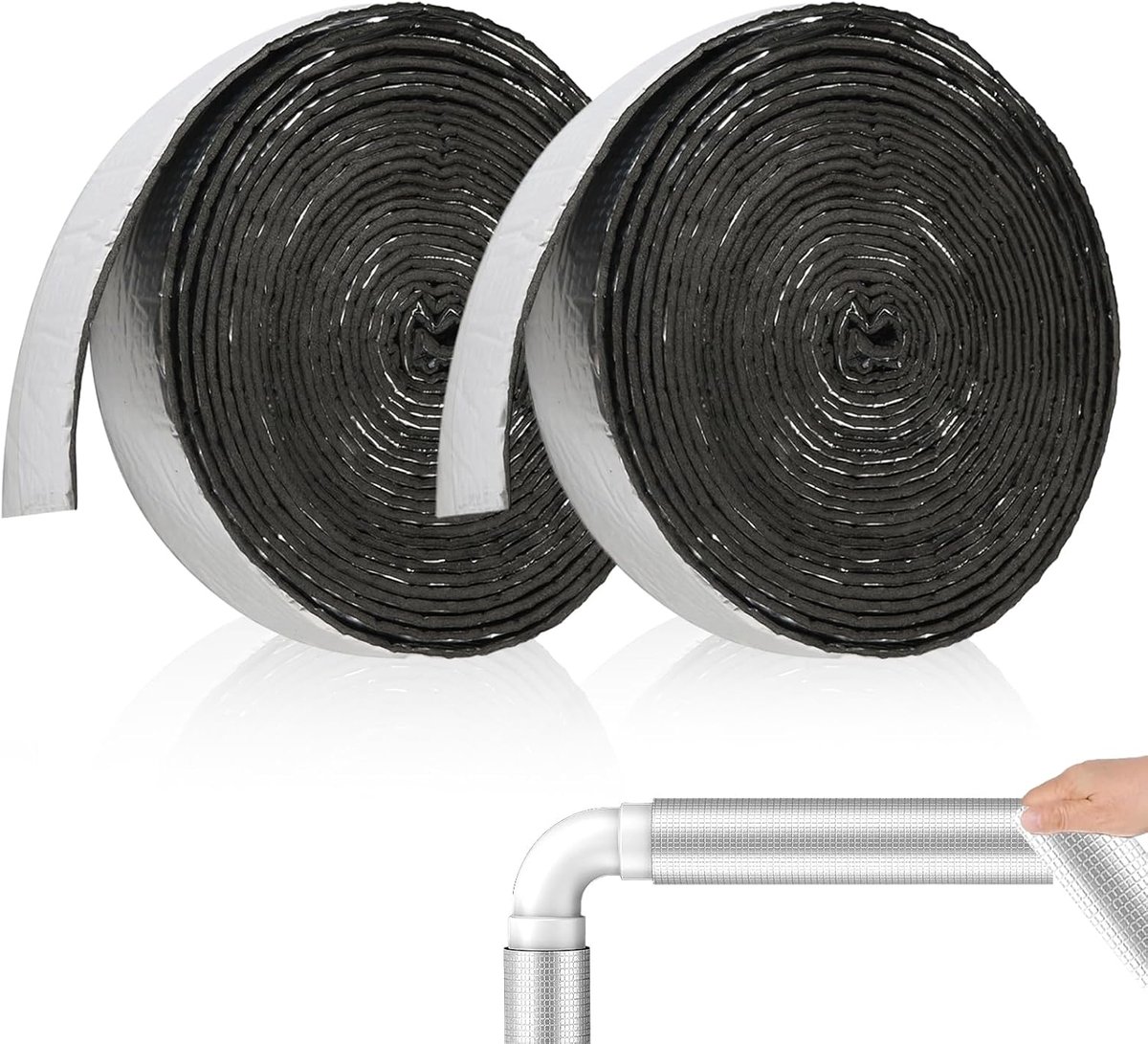 SnelShoppen - Foam Tube Isolatie - 2 Rollen Isolatie voor Verwarmingsleidingen, Duct en Pijp Bescherming - 10 m x 0.5 cm - Waterdicht, Brandwerend en