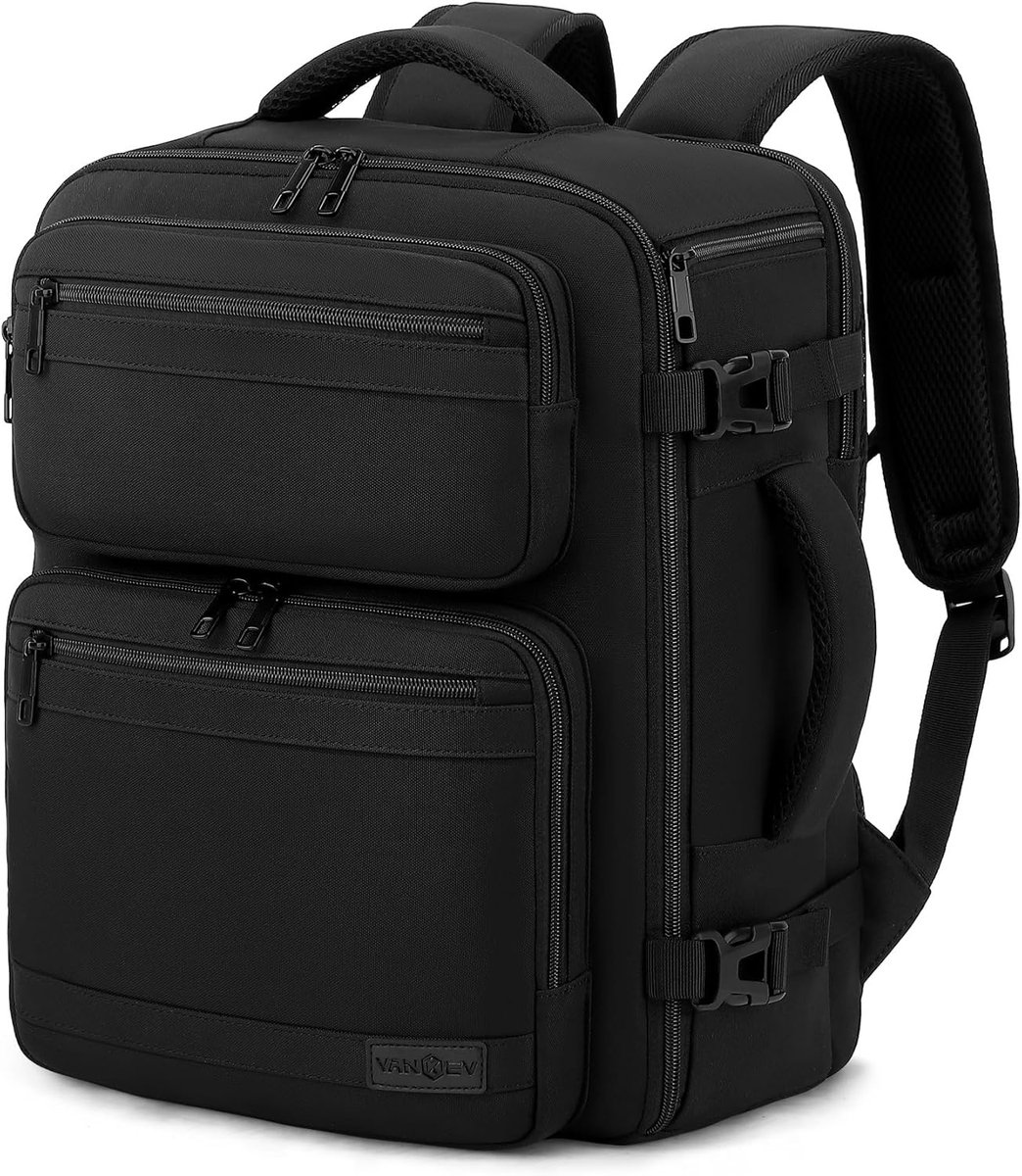 SnelShoppen - Cabin Luggage Backpack 45x36x20cm - 32L Reisrugzak voor 15.6 Inch Laptop - Zwart Handbagage voor Vliegtuig - Ideaal voor EasyJet, Luftha