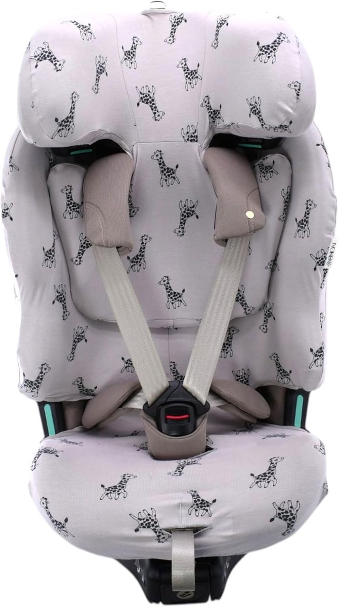 SnelShoppen - Kids Autostoel Cover Maxi-Cosi Emerald 360 Pro - Giraffe - 95% Biologisch Katoen - Zacht, Ademend, Comfortabel voor Kinderen - Ideaal vo