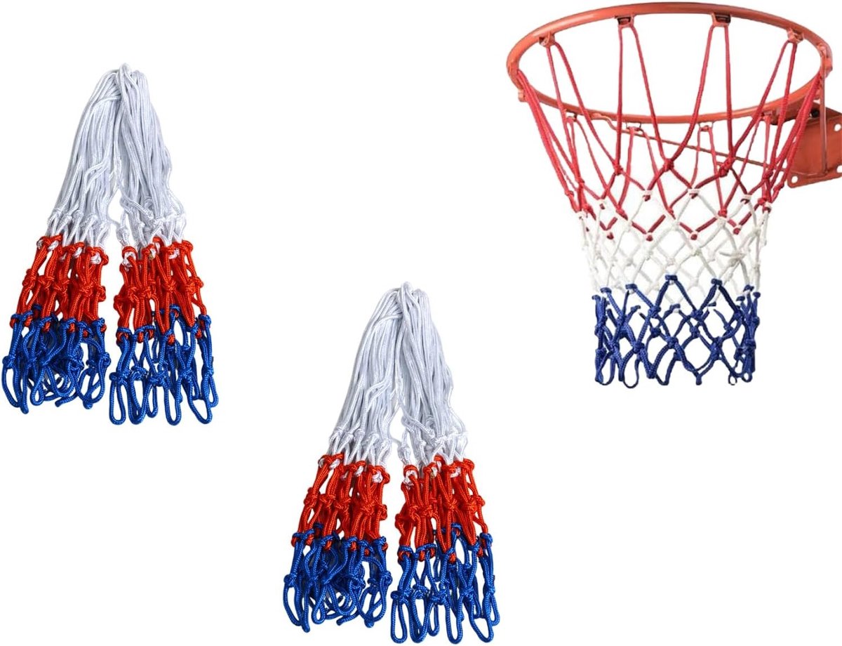 Zware Duurzame Basketballen Netten, Vervangende Nylon Netten in Drie Kleuren voor Binnen en Buiten, Perfecte Basketball Accessoires voor Sportliefhebbers