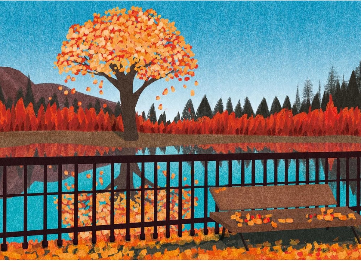 Puzzel 1000 stukjes voor volwassenen met herfstthema aan zee | Matte oliedruk, stofvrij en oogvriendelijk, perfecte grip voor uren puzzelplezier