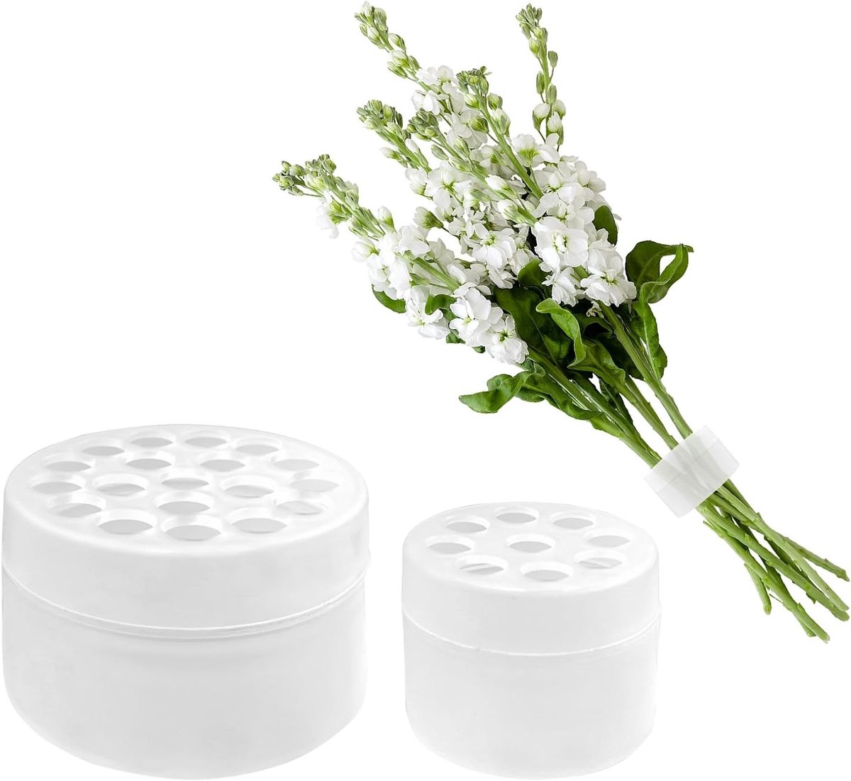 Transparante bloemenhouders voor doe-het-zelf boeketten, spiraalsteelhouders en ikebana, 2 stuks S + L