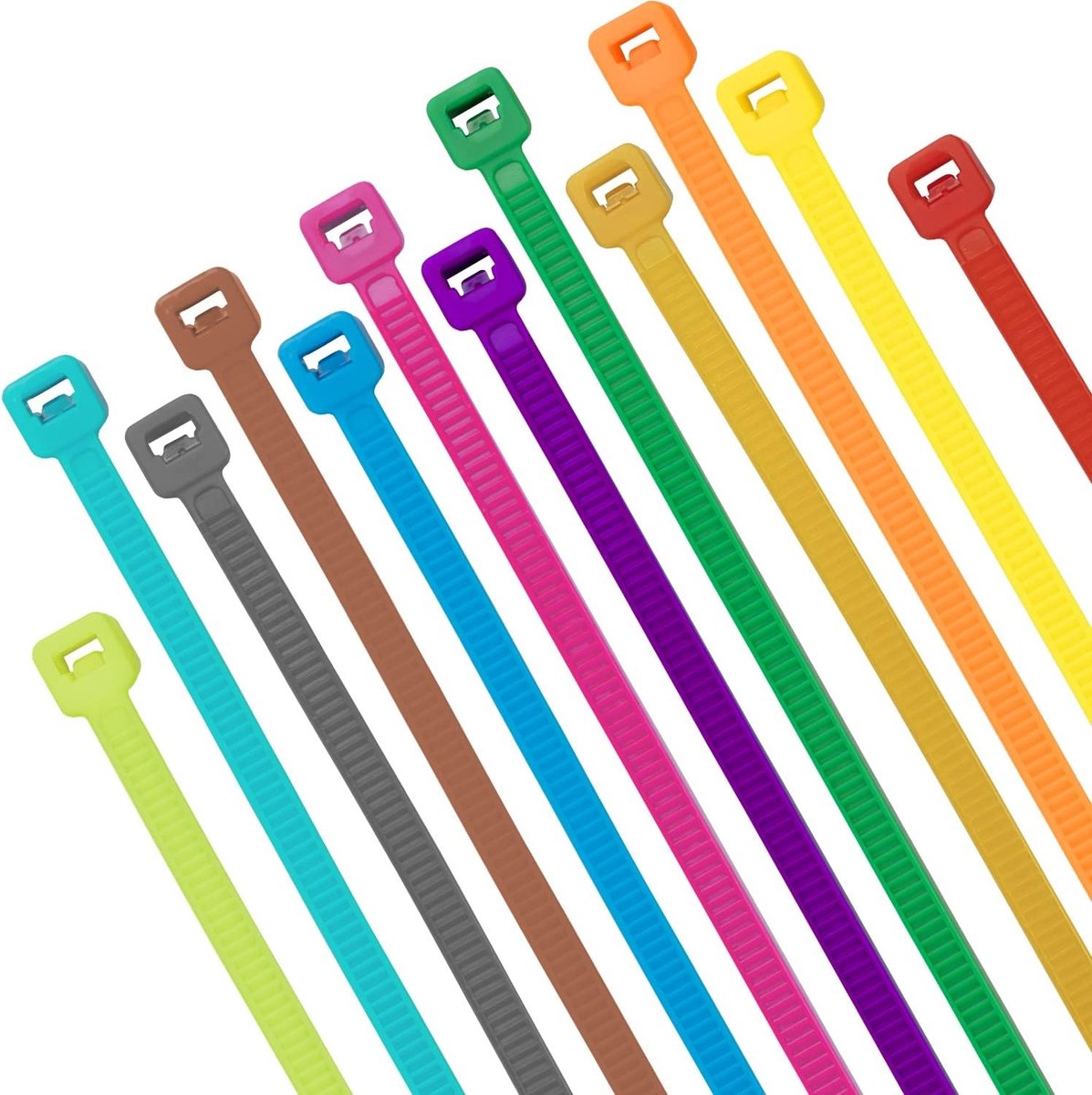 1200 Stuks Gekleurde Tuinkabel Zip Ties 30 cm, 22 kg Sterkte, Multicolore Zelfsluitende Nylon Touwtjes voor Markeren van Kippenpoten of Decoratieve Wikkelmaterialen