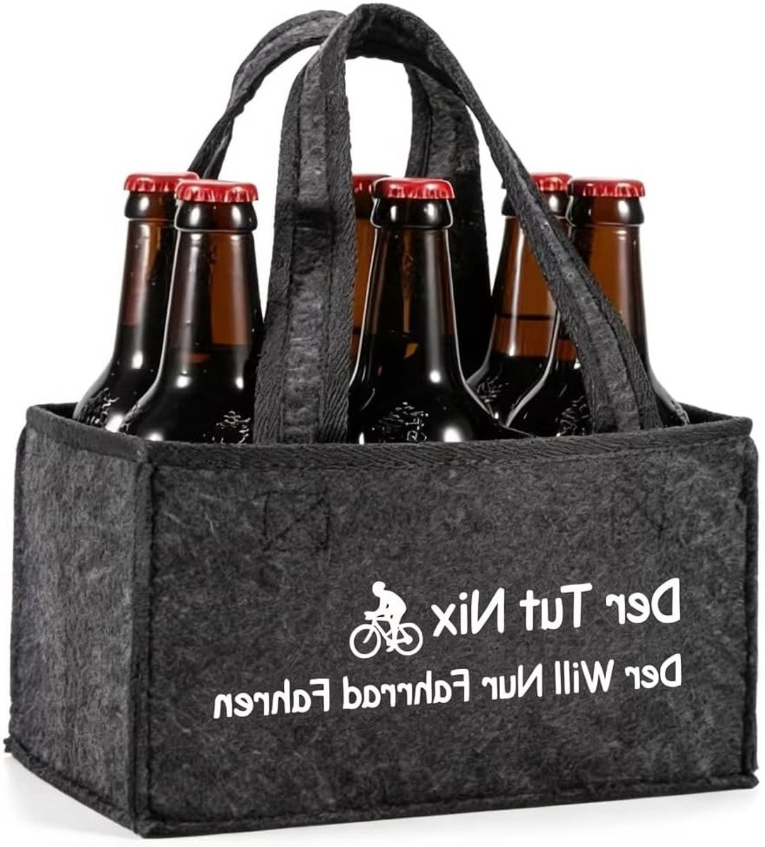 Mannenhandtas voor bier, originele biercadeaus voor mannen, grappige verjaardagscadeaus, groene tas voor fietsers