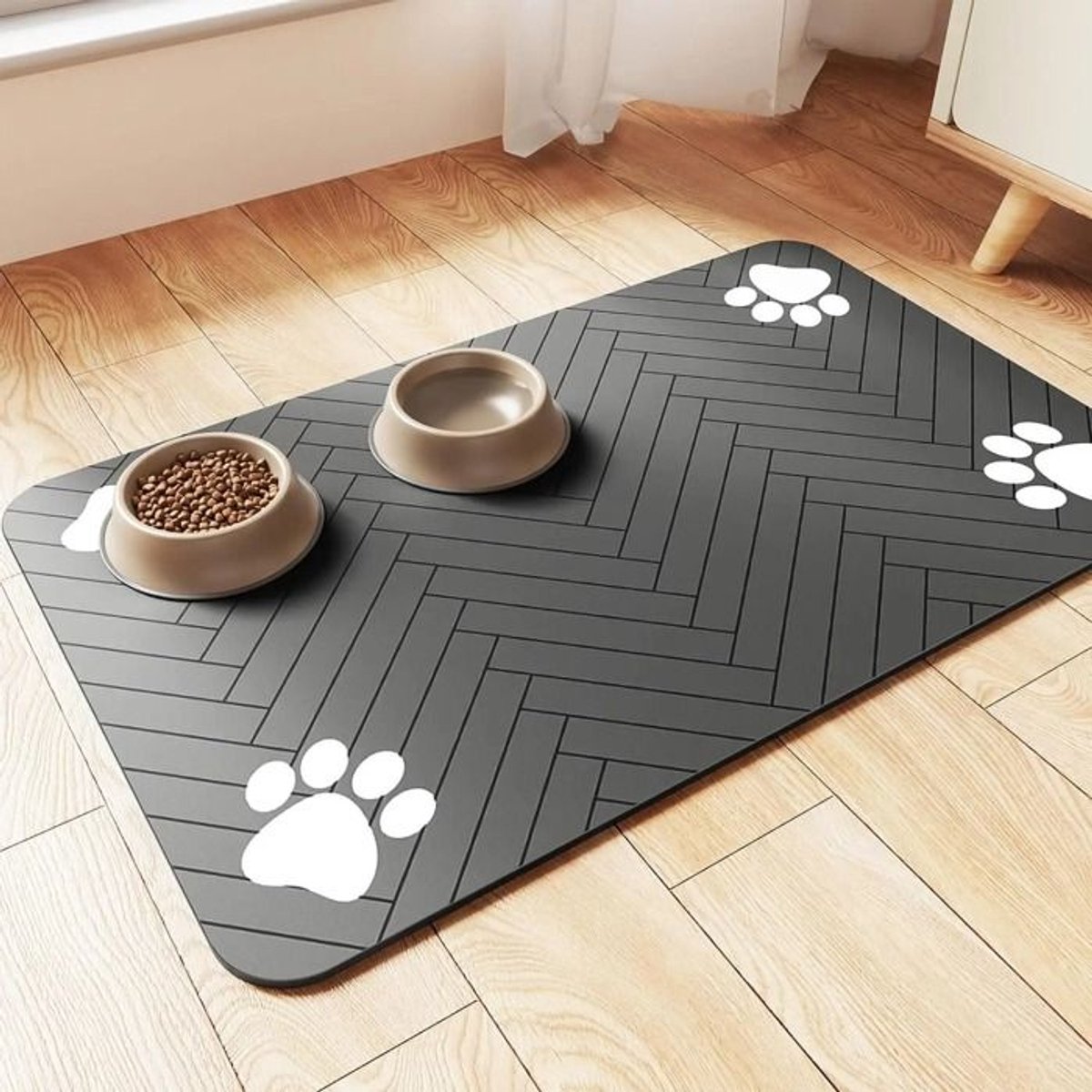 Voerbakmat - 30 x 50 cm - Zeer absorberend - Antislip - Waterdicht