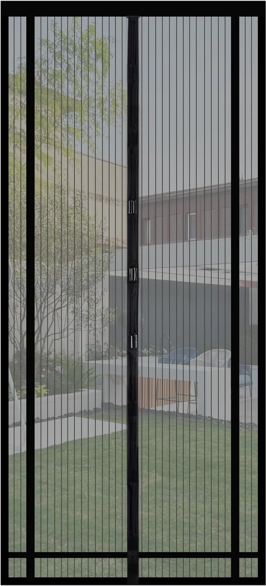 SnelShoppen - Magnetisch Vliegenraam voor Balkon, Insectenbescherming zonder Boren, Maat 160 x 230 cm, Zwart, Ideaal voor Deuren en Ramen