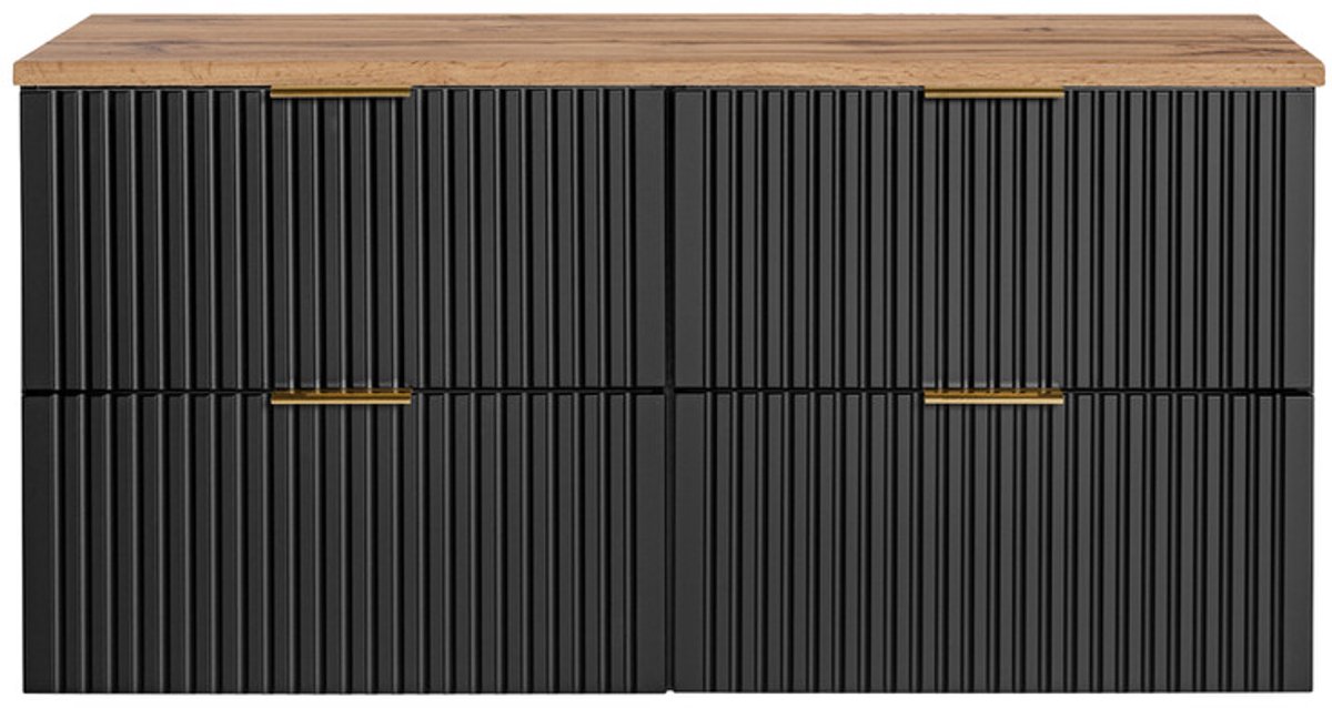 Sanifun Badkamermeubel 120 cm Adel Black Mat Zwart met Werkblad