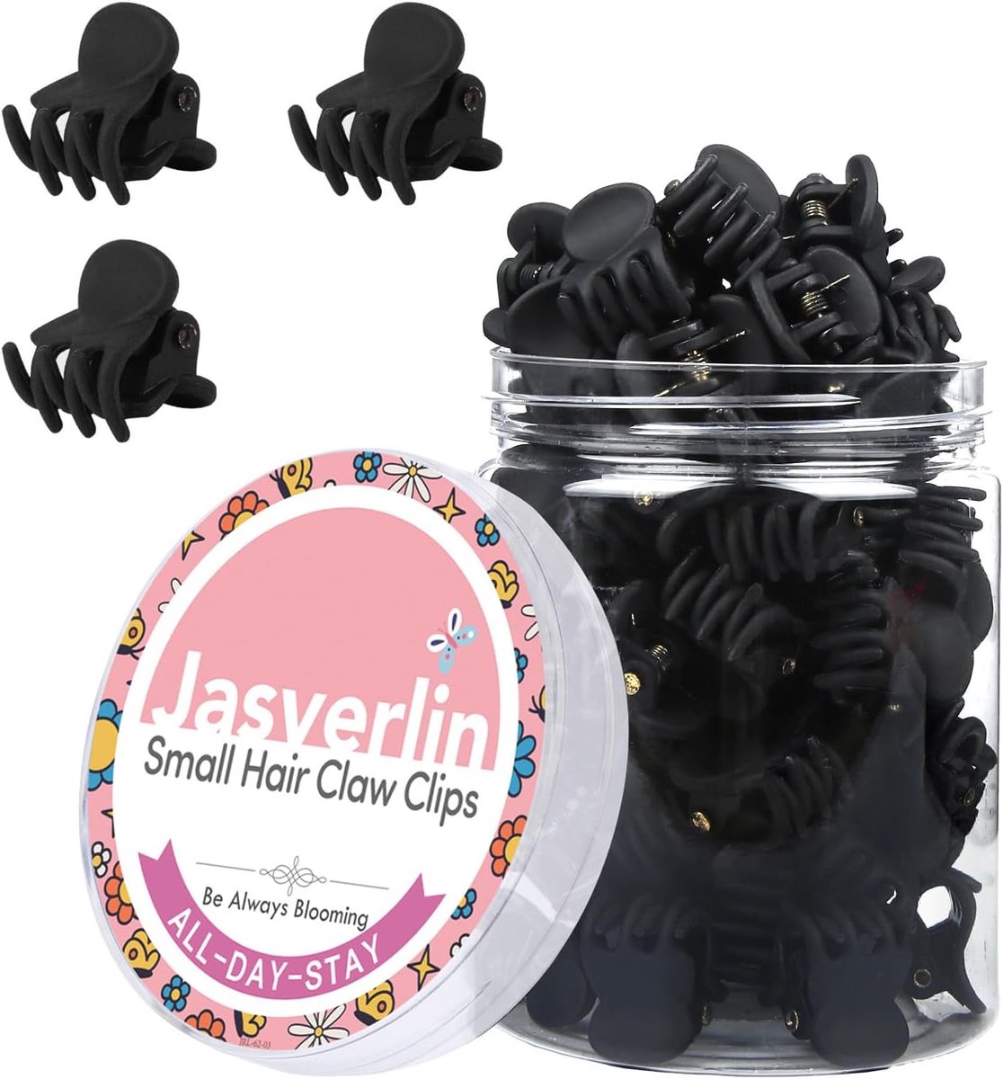 SnelShoppen - Mini Haarspelden voor Dun Haar, 50 Stuks Matte Zwarte Claw Clips, Sterke Grip, Perfect voor Vrouwen en Meisjes, Compacte Haaraccessoires