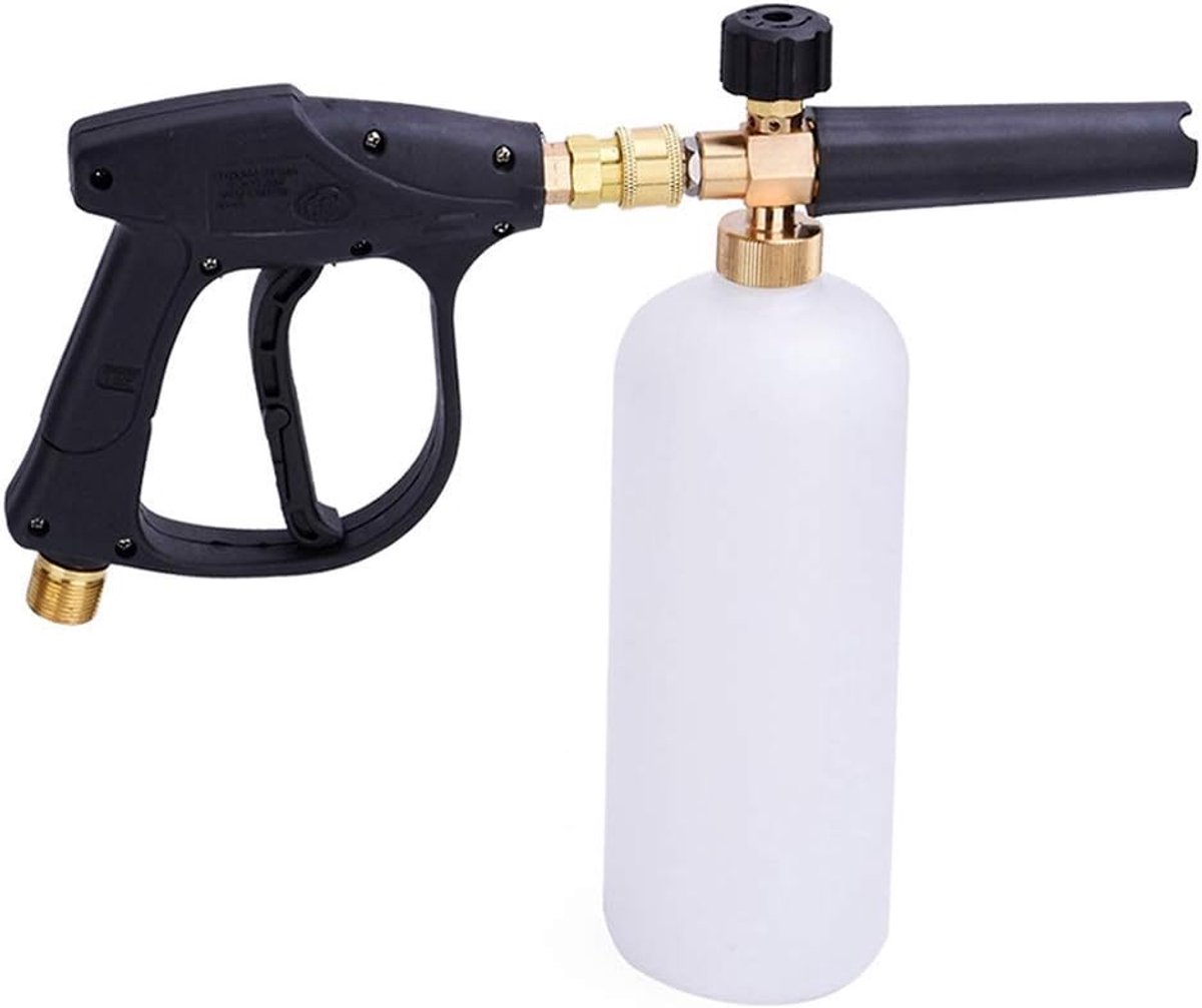 SnelShoppen - Verstelbare Snow Foam Gun - Auto Was Foam Lance - Hoge Druk Spuit - 1L Zeepdispenser - 1/4" Snelle Ontkoppeling - Perfect voor Auto, Tui