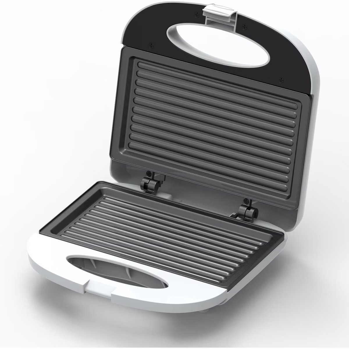 Heinner Elektrische Sandwichmaker en Tosti-ijzer – 750 W – Voor 2 Tosti’s of Sandwiches – Antiaanbakplaten – Automatische Temperatuurregeling – Koelblijvende Handgreep – Indicatielampjes – Veiligheidssluiting – Wit