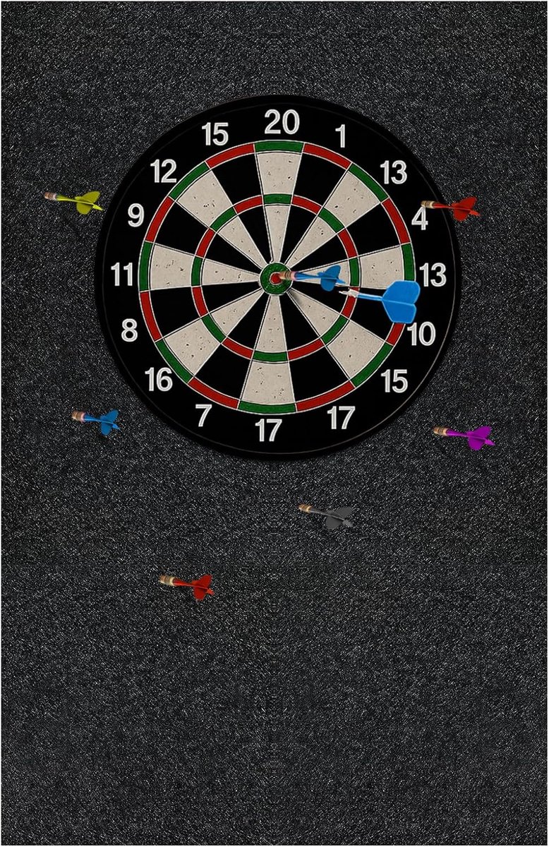SnelShoppen - Dartboard Surround Beschermende Ring - Wandbescherming Voor Gemiste Worpen - Dart Muur Bescherming - 6 Zelfklevende Tegels - 30x30x1.2 c