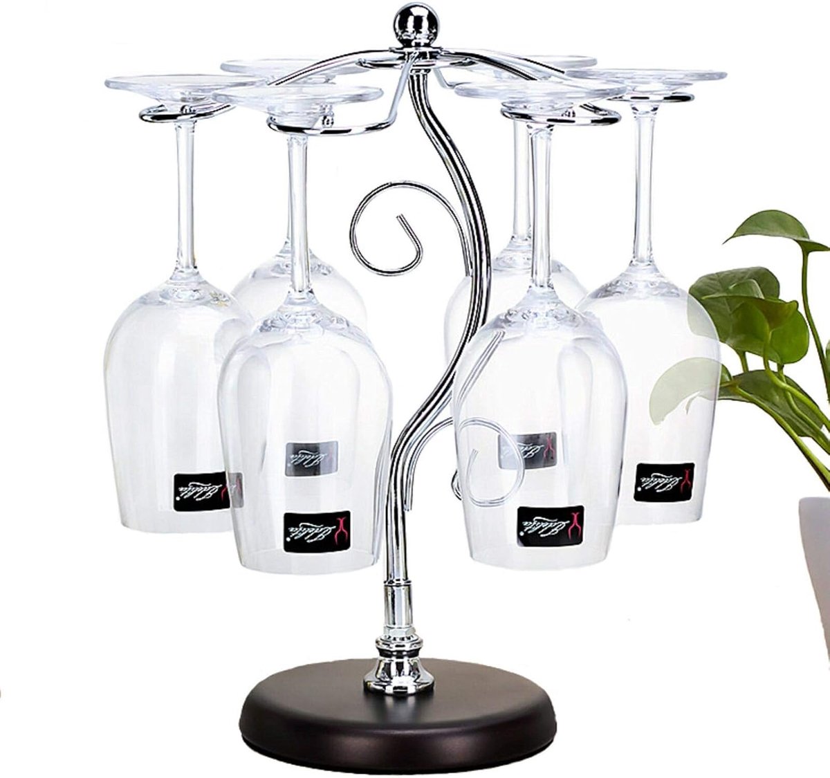 SnelShoppen - Countertop Wijn Glazen Houder - Tafelblad Stemware Opslag Rack - Air Drying Systeem - Keuken Bar Goblet Display Stand - 13.7" x 10.2" x