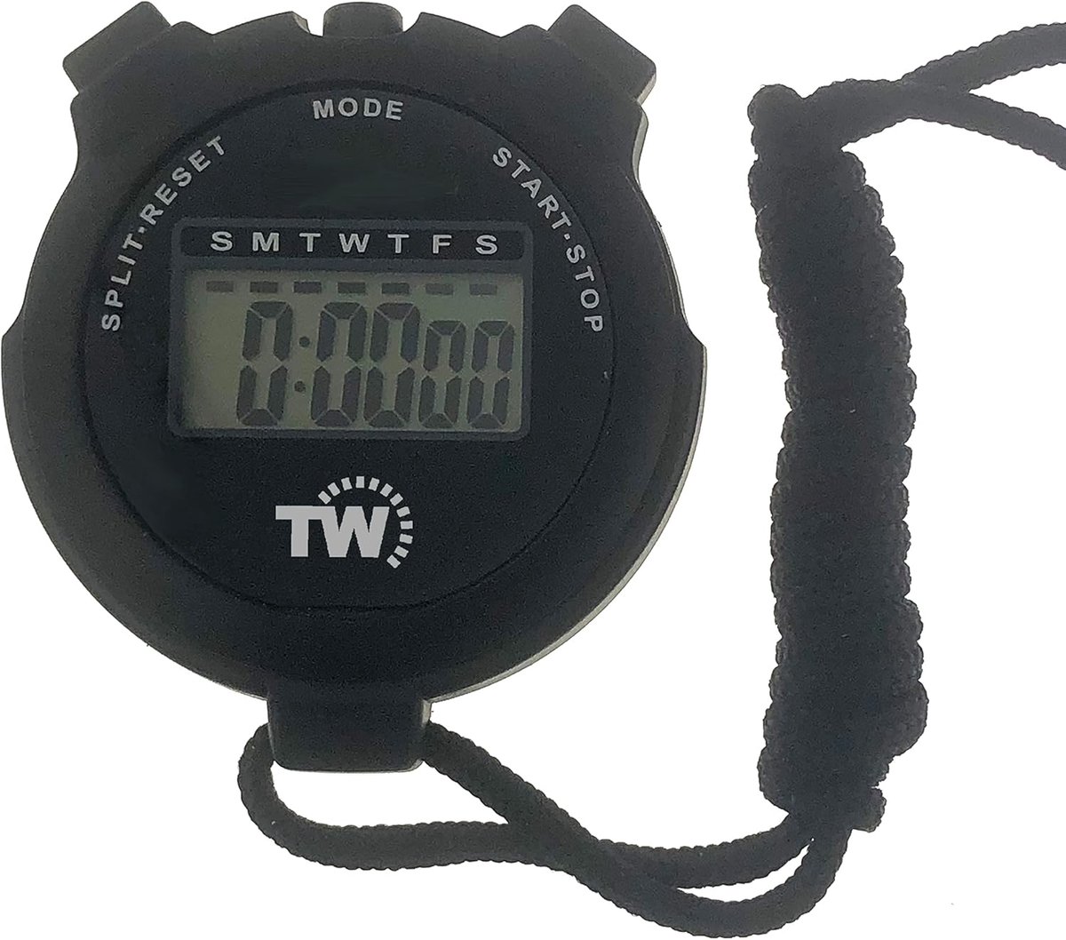SnelShoppen - Digitale Stopwatch Timer Rond Split Sport Stopwatch met Klok Kalender Alarm, Groot Display Stopwatch voor Sportcoaches, Zwemmen, Hardlop