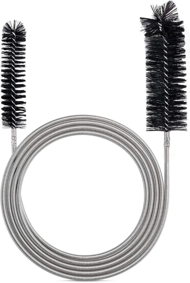 SnelShoppen - Flexible Feeding Tube Cleaning Brush - Slang- en Afvoerbuis Reinigingsborstel - 170 cm - RVS en Nylon - Voor Moeilijk Bereikbare Hoeken