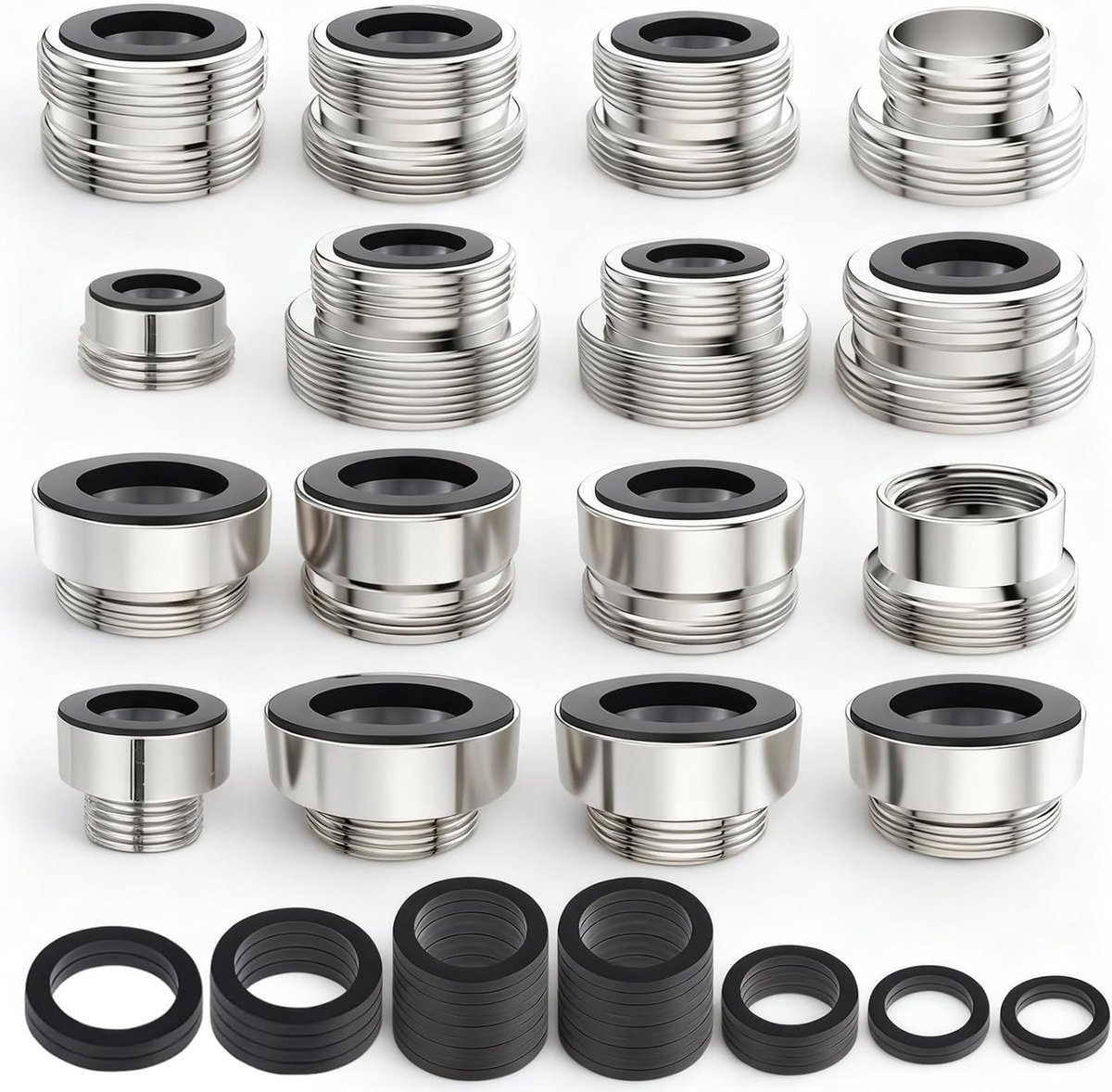 Faucet Adapter Set 16-delig - Universeel Koper - Dubbel Draad - Ideaal voor Keuken en Tuin - SnelShoppen