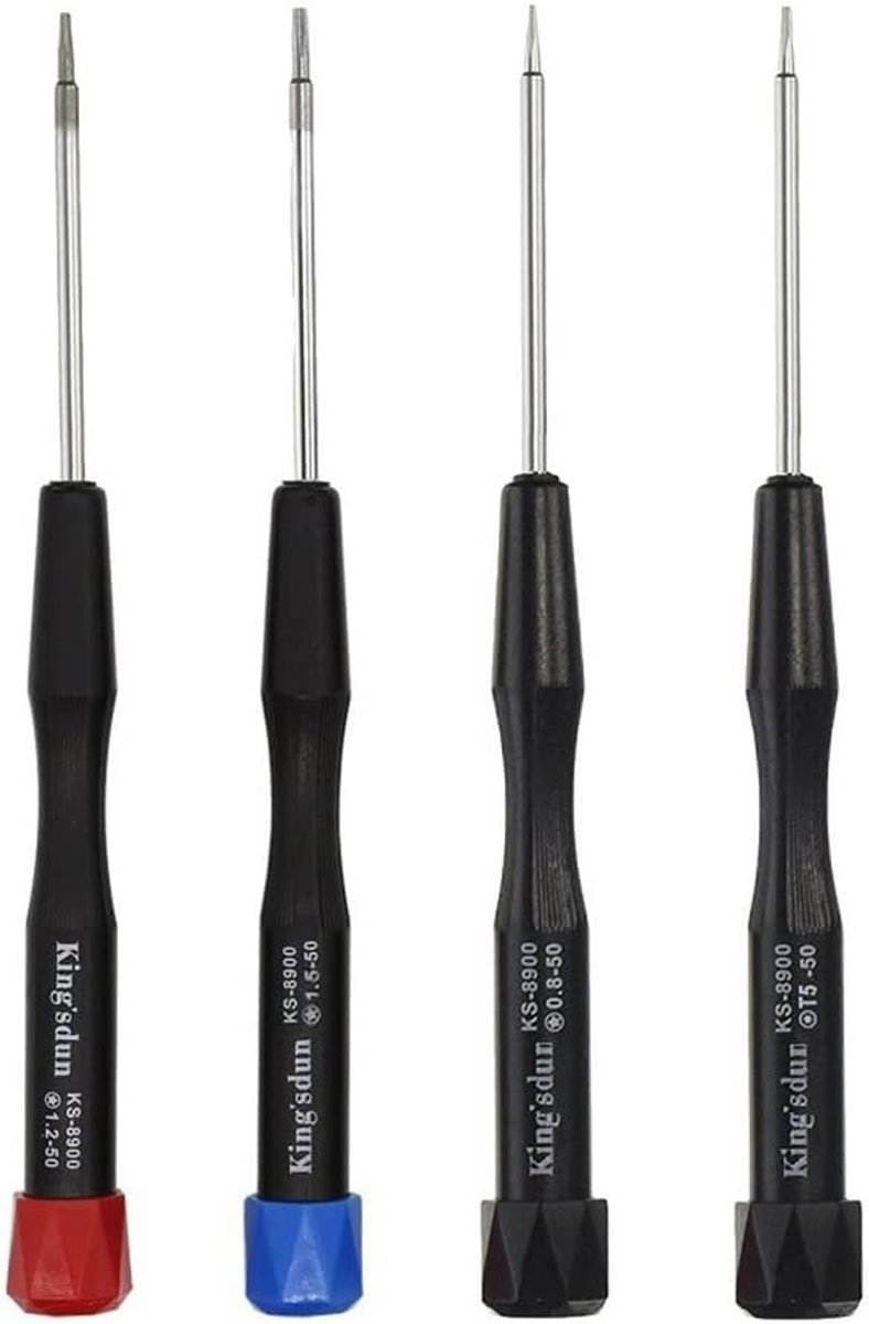 SnelShoppen - 4pcs Pentalobe Precisie Schroevendraaierset P2 P5 P6 0.8mm 1.2mm 1.5mm en T5 Torx voor iPhone MacBook Pro Reparatie - Duurzaam Staal