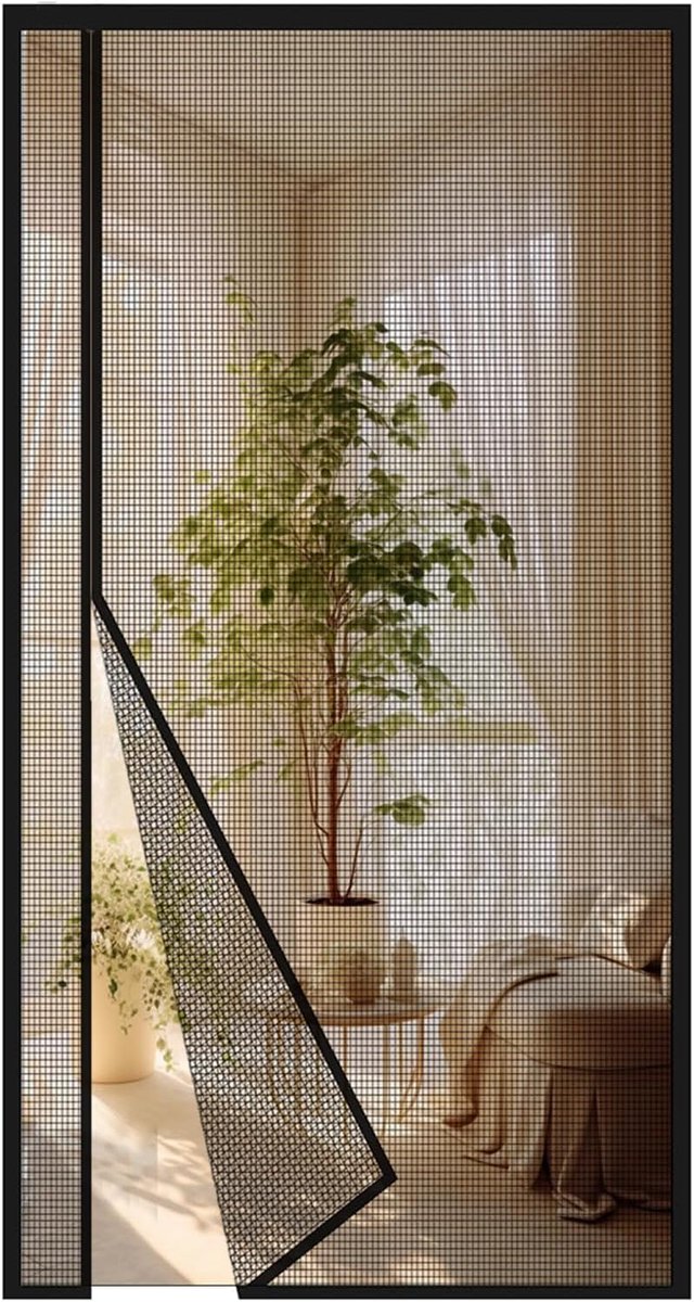 SnelShoppen - Magnetic Glasvezel Vliegenhor 105 x 230 cm - Zijopening - Magnetische Muggennetten voor Deuren en Vensters - Ideaal voor Woonkamer, Pati
