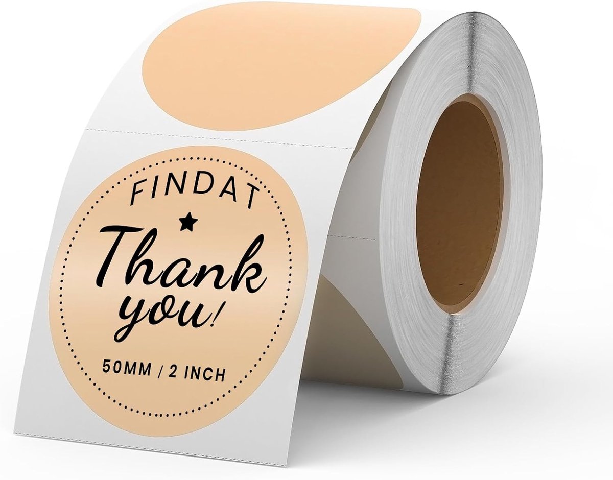 SnelShoppen - 500 Stuks 50mm Ronde Thermische Labels - Zelfklevend Vinyl - Water- en Oliebestendig - Voor Thermische Printers - Ideaal voor Verzendlab