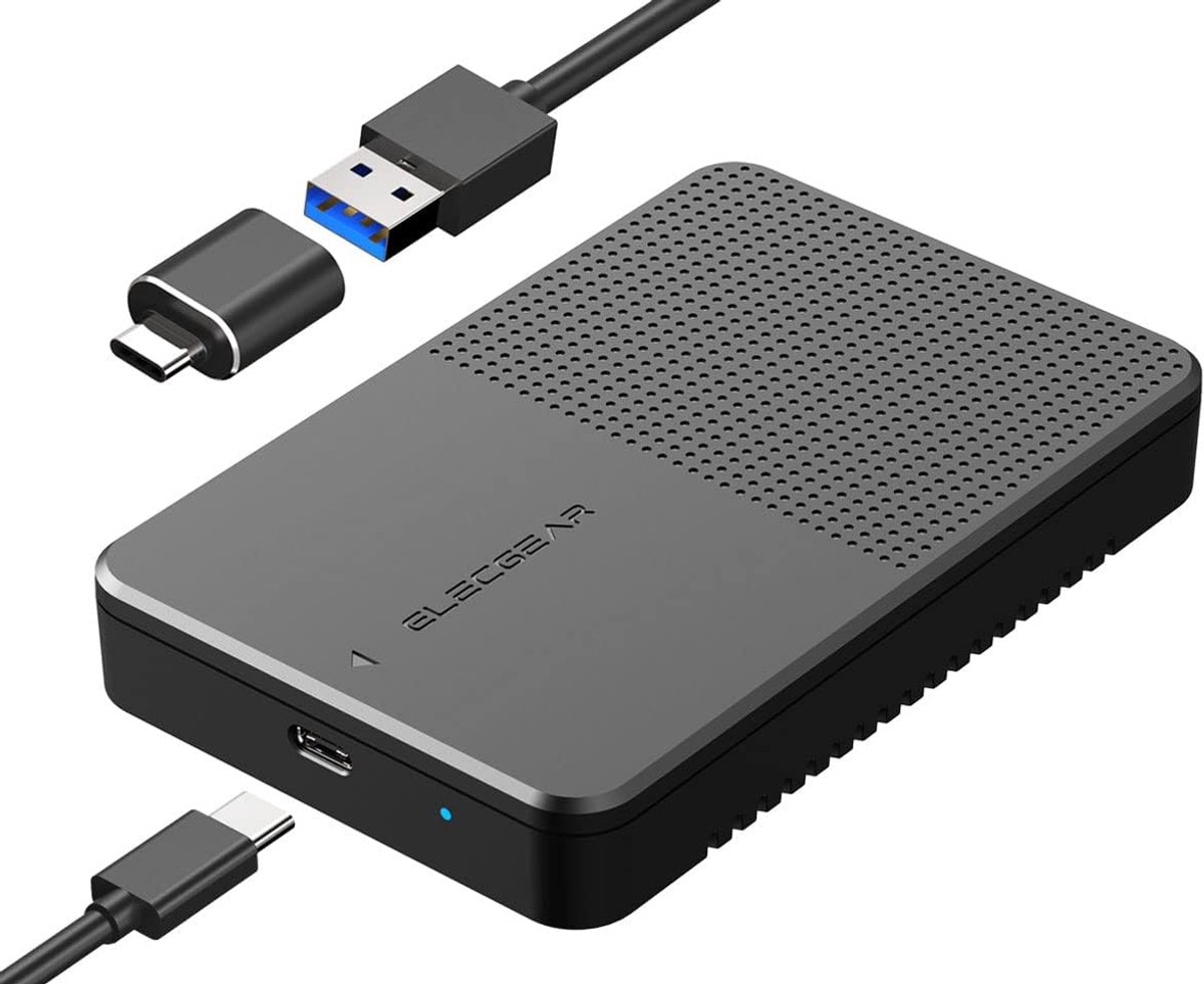 SnelShoppen - USB C 3.1 Gen2 Externe Behuizing voor 2.5'' SATA HDD en SSD, Tot 15mm Dikte, 10Gbps, Inclusief Type A Kabel en USB C Adapter