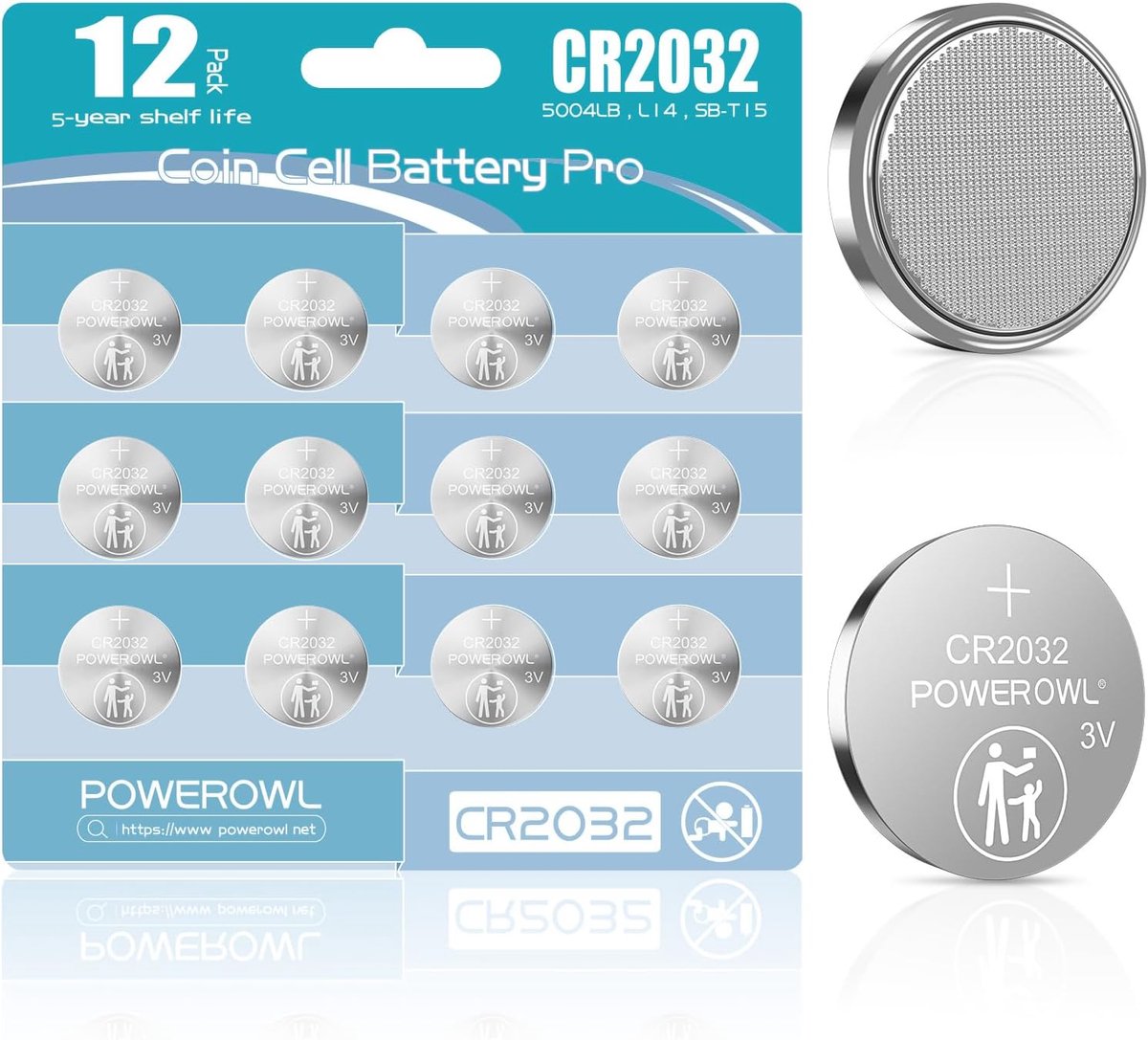 SnelShoppen - CR2032 Knopcel Batterijen 3V Lithium 12 Stuks - Hoge Capaciteit, Langdurige Levensduur, Ideaal voor Huishoudelijke Apparaten, Speelgoed