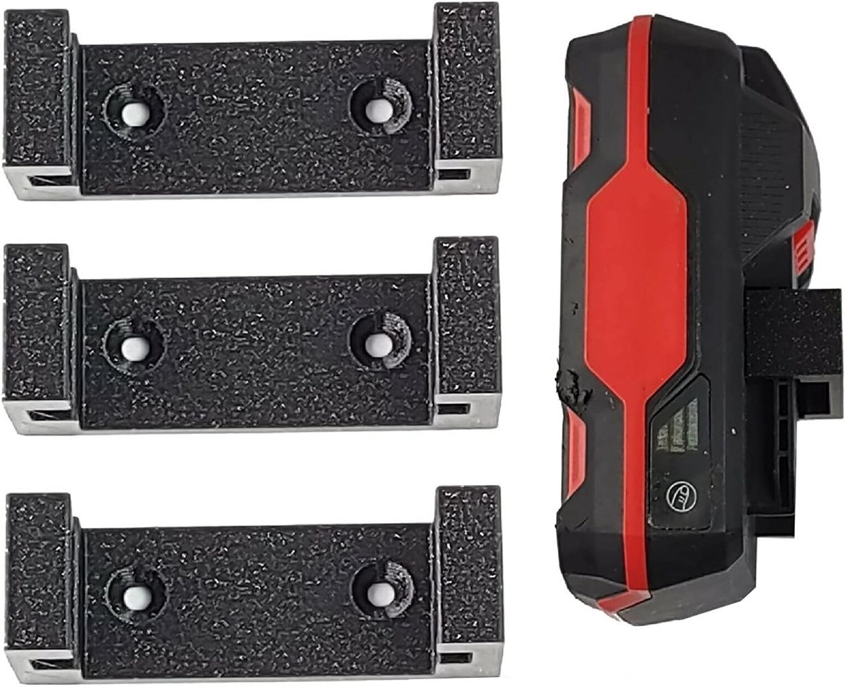 SnelShoppen - 4 Pack Batterij Houder voor 20V Accu's Wandmontage Parkside LIDL Accessoires - Duurzaam, Compact, Robuust, Gemakkelijk te Installeren