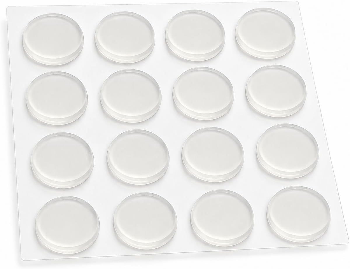 Set van 16 Transparante Zelfklevende Elastische Buffers (20 x 5 mm) - Antislip Rubber Buffers en Deurstoppers voor Muur, Meubels en Glas, Geluiddempende Beschermers en Wandbeschermers