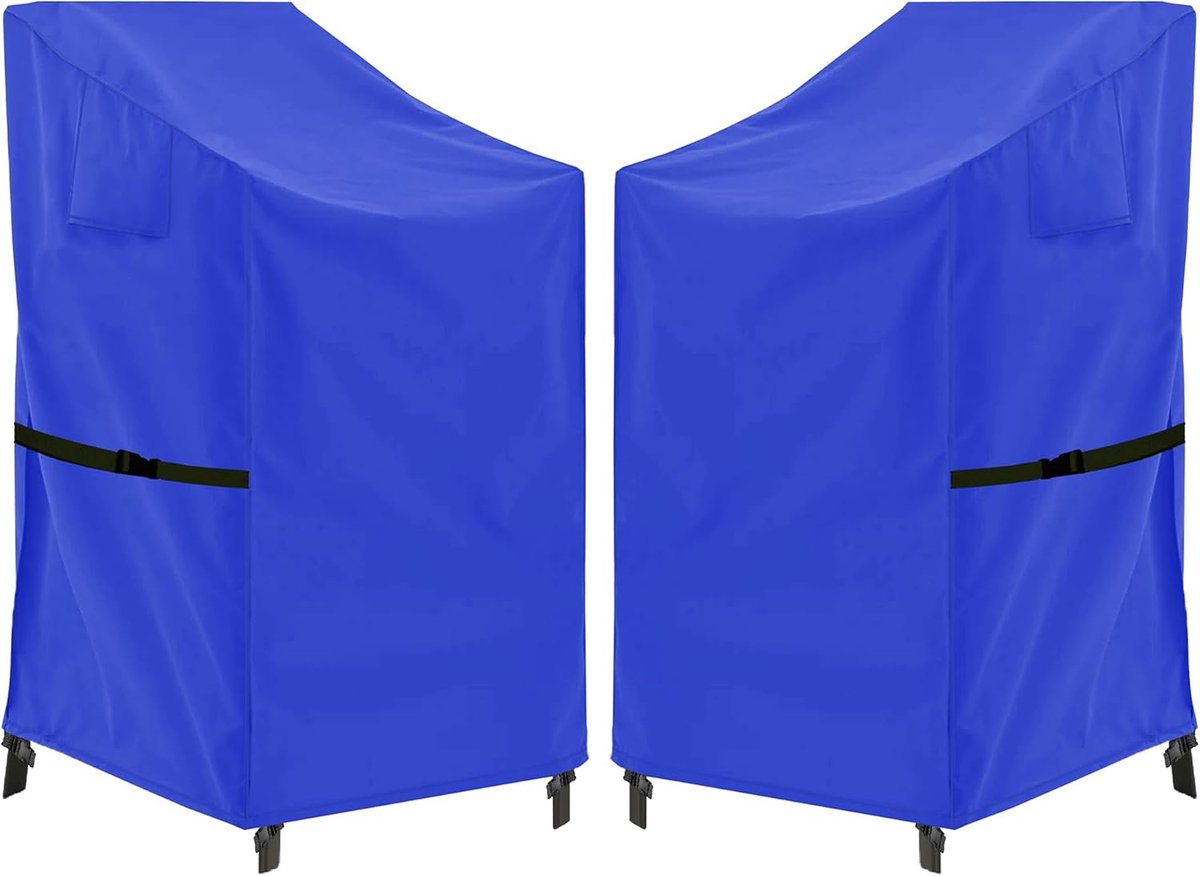 SnelShoppen - Tuinstoel Hoes Waterdicht 600D Oxford Stacking Stoelen Bescherming Winddicht Anti-UV Hoog Rug Voor Buiten 71x91x80/120cm