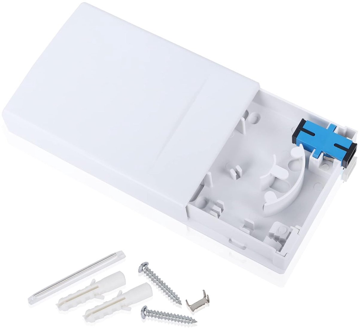 SnelShoppen - Fiber Optic Terminal Junction Box 2 Poorts Fiber Panel Desktop Box voor FTTH, SC/UPC Optische Connectoren, Kabelopslag, Veiligheid, Comp